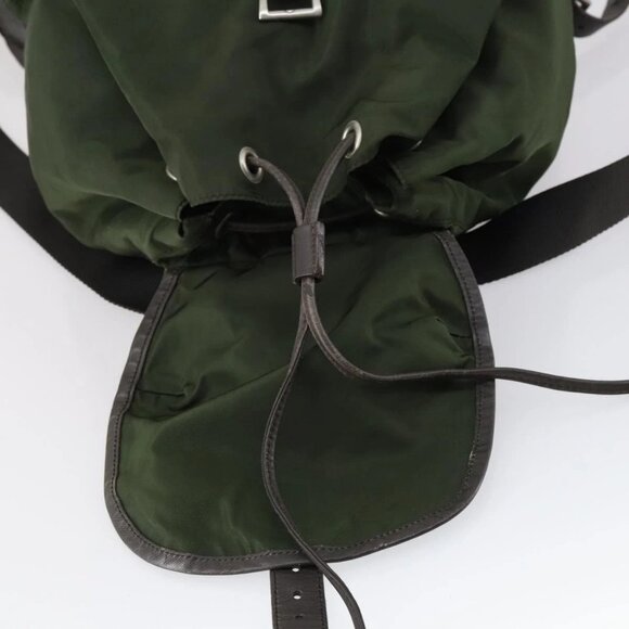 PRADA Backpack Nylon Khaki Silver Auth bs29914 main image 11